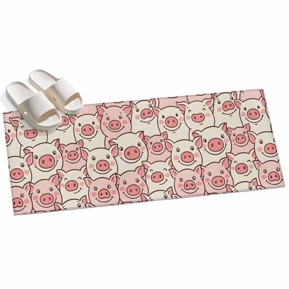 2x6ft Area Rug,Cartoon Funny Cute Pink Pig Washable Large Rugs Soft Non-Slip Floor Rug Abstract Seamless Animals Non-Shedding Indoor Carpets for Living Room Bedroom Home Office Nursery