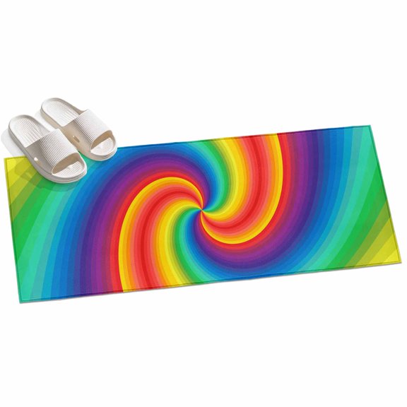2x6ft Area Rug,Colorful Rainbow Vortex Washable Large Rugs Soft Non-Slip Floor Rug Seamless Swirl Pattern Art Non-Shedding Indoor Carpets for Living Room Bedroom Home Office Nursery
