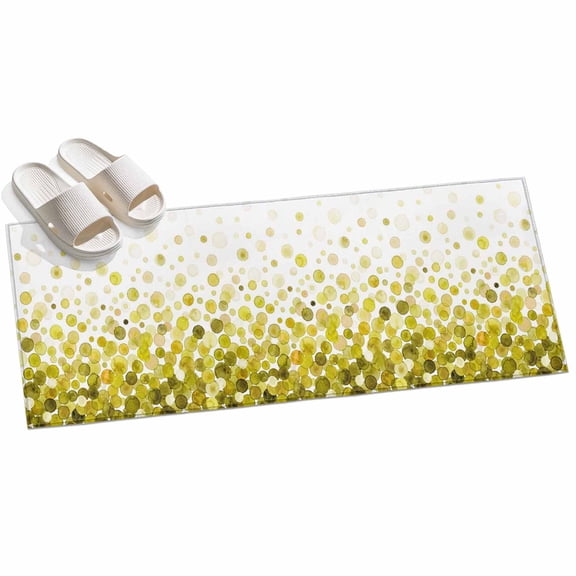 2x6ft Area Rug,Dark Yellow Bubbles Gradient Washable Large Rugs Soft Non-Slip Floor Rug Watercolor Polka Dot Non-Shedding Indoor Carpets for Living Room Bedroom Home Office Nursery