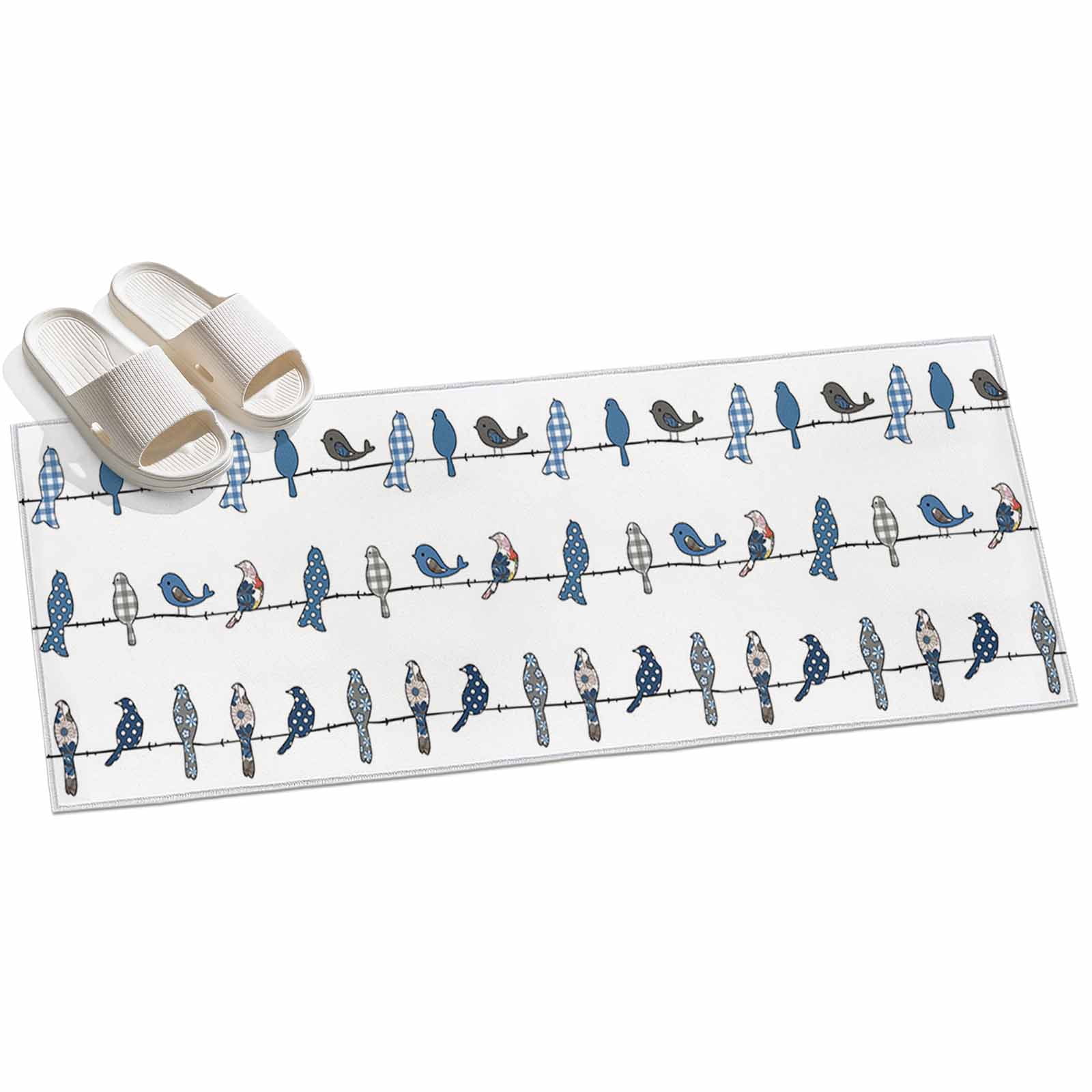 2x6ft Area Rug,Farm Cartoon Birds on Line White Back Large Rugs Soft ...