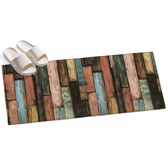 2x6ft Area Rug,Farmhouse Rustic Wooden Plank Barn Washable Large Rugs Soft Non-Slip Floor Rug Vintage Splicing Wood Board Non-Shedding Indoor Carpets for Living Room Bedroom Home Office Nursery