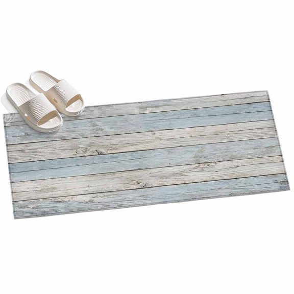 2x6ft Area Rug,Farmhouse Vintage Wood Board Washable Large Rugs Soft Non-Slip Floor Rug Blue Gray Wooden Plank Non-Shedding Indoor Carpets for Living Room Bedroom Home Office Nursery