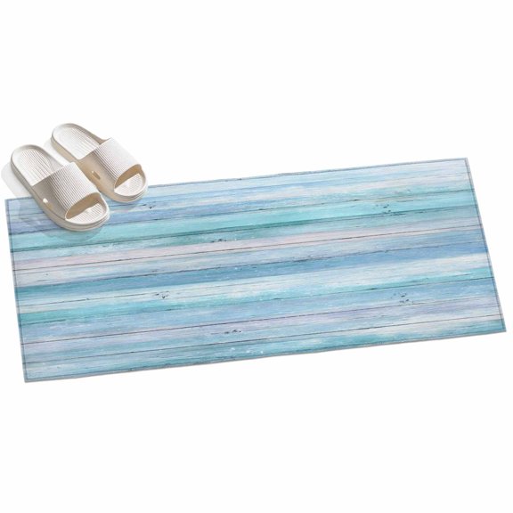 2x6ft Area Rug,Gradient Blue Ocean Retro Plank Washable Large Rugs Soft Non-Slip Floor Rug Country Wood Board Non-Shedding Indoor Carpets for Living Room Bedroom Home Office Nursery
