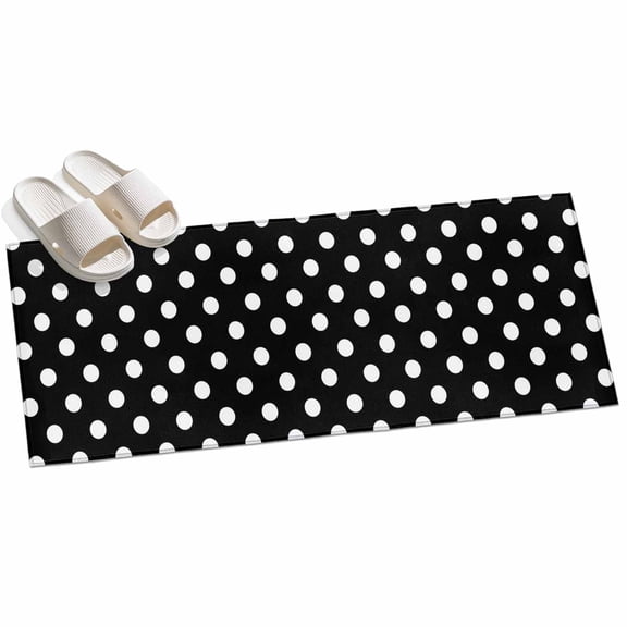 2x6ft Area Rug,Modern Black White Polka Dot Washable Large Rugs Soft Non-Slip Floor Rug Abstract Minimalist Theme Non-Shedding Indoor Carpets for Living Room Bedroom Home Office Nursery
