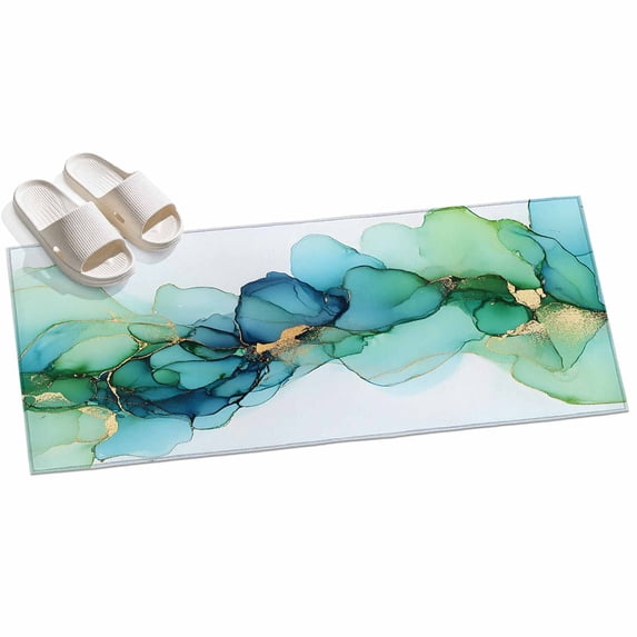 2x6ft Area Rug,Modern Green Blue Gradient Style Washable Large Rugs ...