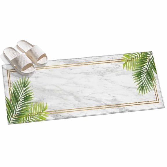 2x6ft Area Rug,Natural Tropical Palm Leaves Washable Large Rugs Soft Non-Slip Floor Rug Abstract Marble Stone Texture Non-Shedding Indoor Carpets for Living Room Bedroom Home Office Nursery