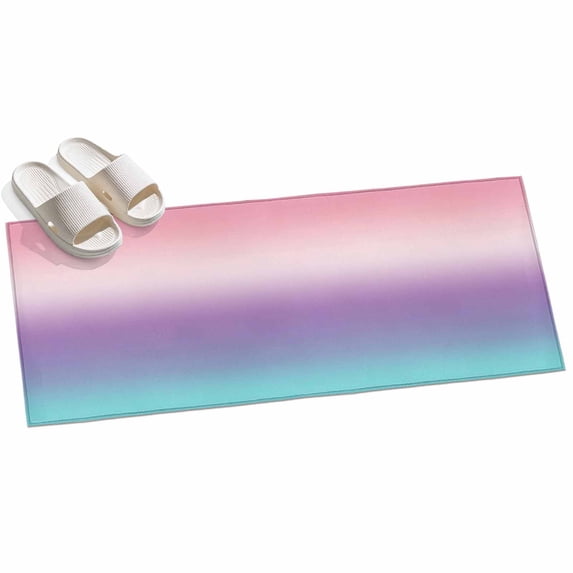 2x6ft Area Rug,Pink Blue Purple Gradient Washable Large Rugs Soft Non-Slip Floor Rug Simple Watercolor Non-Shedding Indoor Carpets for Living Room Bedroom Home Office Nursery