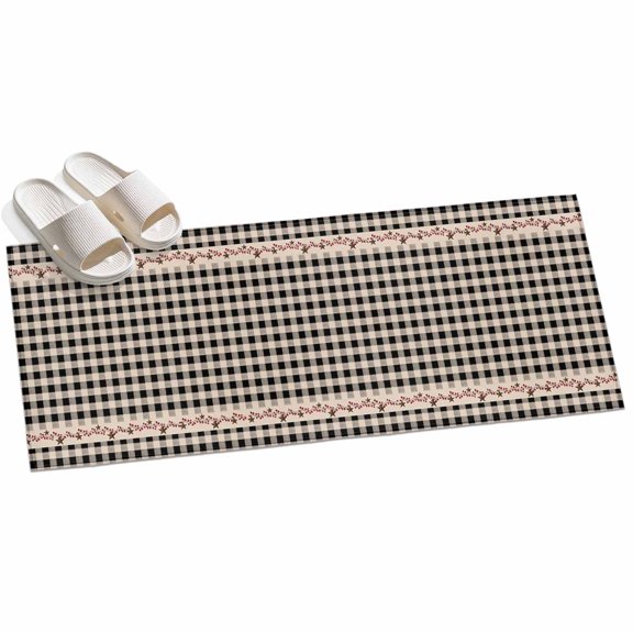 2x6ft Area Rug,Retro Black White Checkered Washable Large Rugs Soft Non-Slip Floor Rug Country Stars Stripes Non-Shedding Indoor Carpets for Living Room Bedroom Home Office Nursery