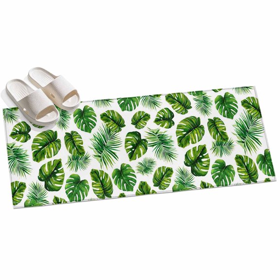 2x6ft Area Rug,Summer Monstera Palm Leaf Washable Large Rugs Soft Non-Slip Floor Rug Tropical Green Leaves Non-Shedding Indoor Carpets for Living Room Bedroom Home Office Nursery