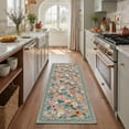 thumbnail image 1 of 2x7 Area Rugs for Hallway, Machine Washable Runner Rug with Non Slip Backing, Low Pile Lightweight Print Rug for Laundry Room, Bedroom, Bathroom, Wild Floral, Muted Sage, 1 of 4