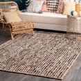thumbnail image 1 of 2x7 Ft Black White & Natural Jute Area Rug, Hand-Woven, Reversible, Farmhouse Boho Style, Durable & Pet-Friendly Rug for Living Room, Dining Room, and Bedroom, 1 of 5