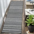thumbnail image 1 of 2x7 Washable Runner Rug Hallway Non-Slip Low Pile No-Shedding Ultra Thin Indoor Geometric Printed Carpet Entryway Hallway Black, 1 of 9