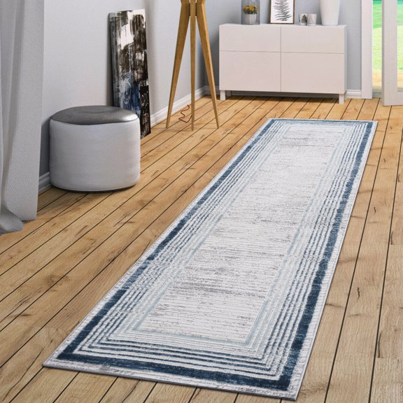 2x8 Blue// Area Rug, Non-shedding, Stain , Perfect For Living Room, Bedroom, Dining Office Decor Loom & Non-shedding Rug 2x8, Blue//, Fits Dining, Home