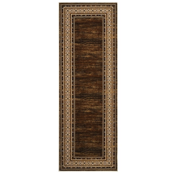 2x8 Hallway Washable Runner Rug, Vintage Soft Kitchen Laundry Runner, Non Slip, Farmhouse Entryway Living Room Floor Mat Stain Resistant Carpet for Bedroom Bathroom, Machine Washable