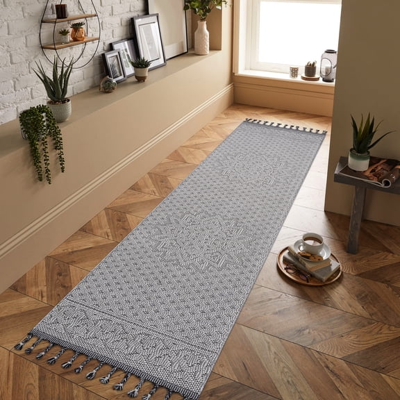 2x8 Loom & Area Rug With White/ Medallion Feature, Indoor-outdoor, Stain , Non-shedding, Pet Safe, , Simple Cleaning Approach In Style, Stain-, , Easy To Clean