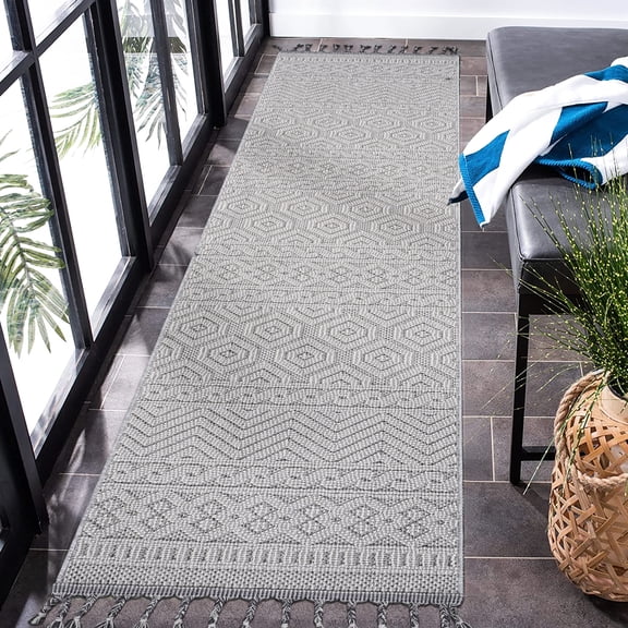 2x8 Loom & White Geometric Area Rug, Stain Non-shedding, For Nursery Entryway, Long-lasting, Pet Rug 2x8, Study Home Office, ,