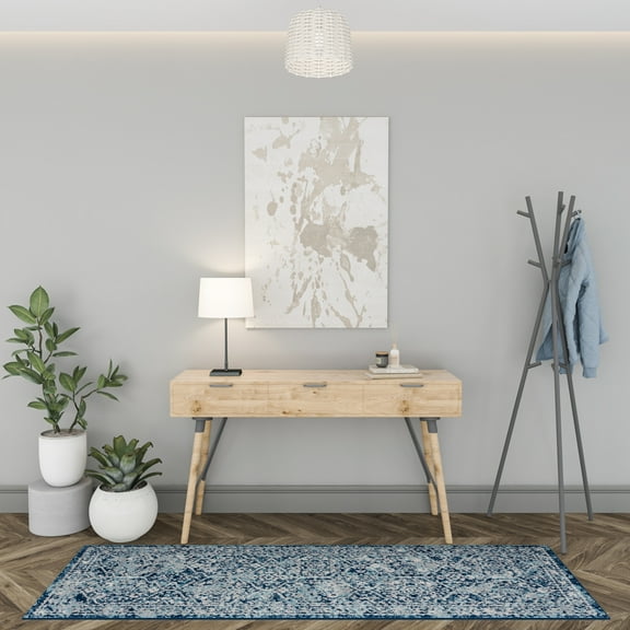 2x8 Modern Blue Runner Rugs for Hallway | Indoor Entry, Entryway, Walkway or Kitchen Rug 2'3'' x 7'3''