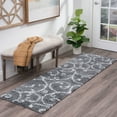 thumbnail image 1 of Bliss Rugs Transitional Floral 2'3'' x 7'3'' Gray and White Polypropylene Indoor Runner Rug, 2'3'' x 7'3'', 1 of 10