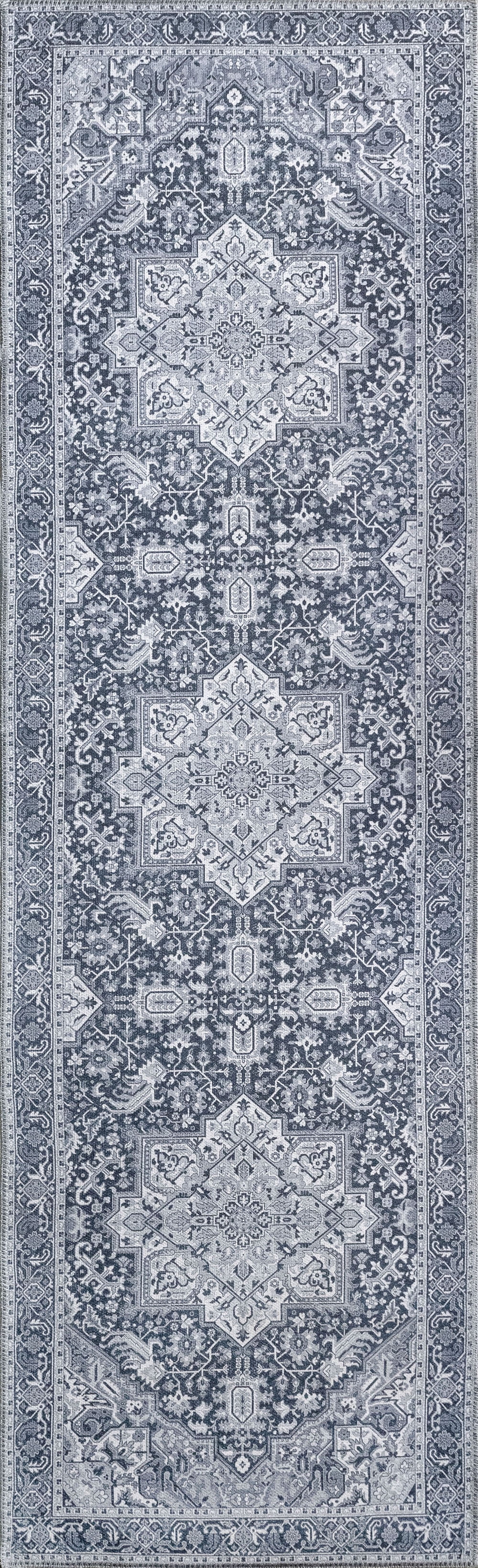2x8 Modern Gray Runner Rugs for Hallway | Indoor Entry, Entryway, Walkway or Kitchen Rug 2'3'' x 7'3''