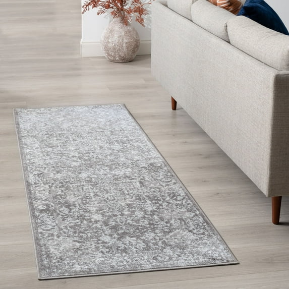 2x8 Modern Gray Runner Rugs for Hallway | Indoor Entry, Entryway, Walkway or Kitchen Rug 2'3'' x 7'3''