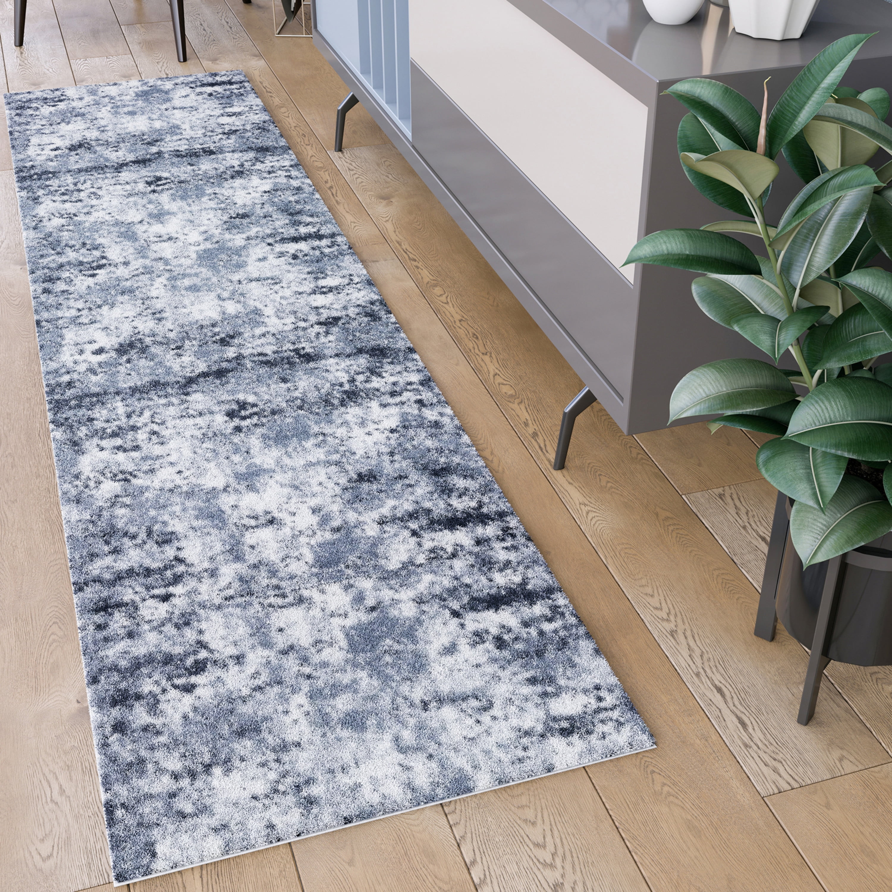 2x8 Modern Gray Runner Rugs for Hallway Indoor Entry, Entryway