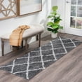 thumbnail image 1 of Bliss Rugs Transitional Diamond 2'3'' x 7'3'' Gray and White Polypropylene Indoor Runner Rug, 2'3'' x 7'3'', 1 of 10