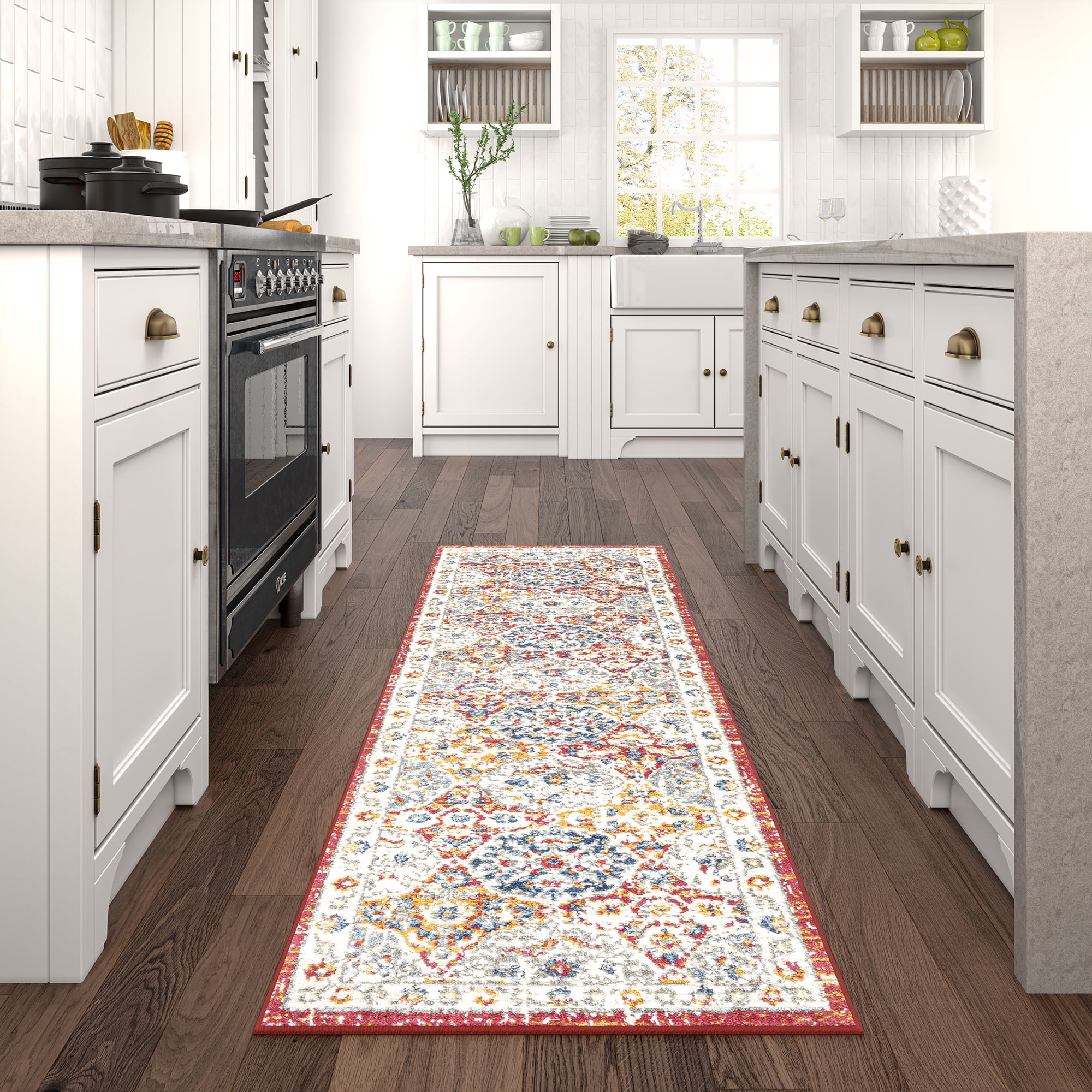 Chelsea Transitional Oriental 2'3'' x 7'3'' Multicolor Polypropylene ...