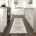 thumbnail image 1 of Chelsea Transitional Oriental 2'3'' x 7'3'' Navy and Gold Polypropylene Indoor Runner Rug, 2' x 7', 1 of 7