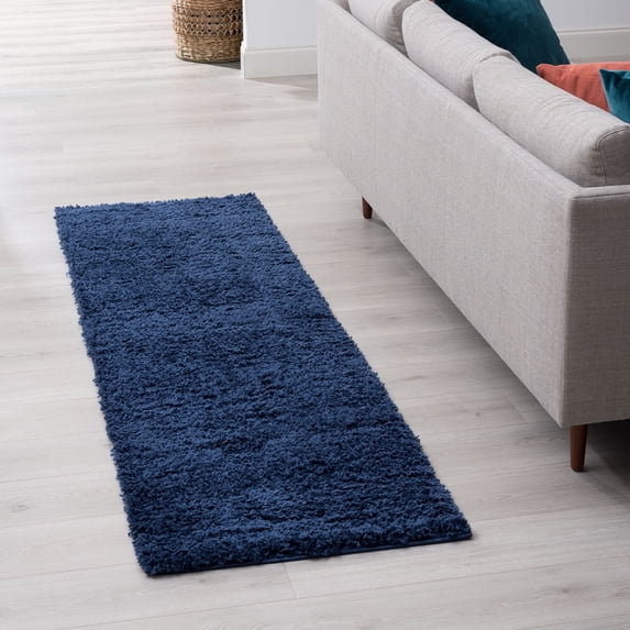 2x8 Modern Navy Runner Rugs for Hallway | Indoor Entry, Entryway, Walkway or Kitchen Rug 2'3'' x 7'3''