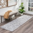 thumbnail image 1 of Bliss Rugs Transitional Floral 2'3'' x 7'3'' Silver and White Polypropylene Indoor Runner Rug, 2'3'' x 7'3'', 1 of 10