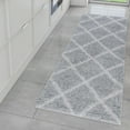 thumbnail image 1 of Bliss Rugs Transitional Diamond 2'3'' x 7'3'' Silver and White Polypropylene Indoor Runner Rug, 2'3'' x 7'3'', 1 of 10