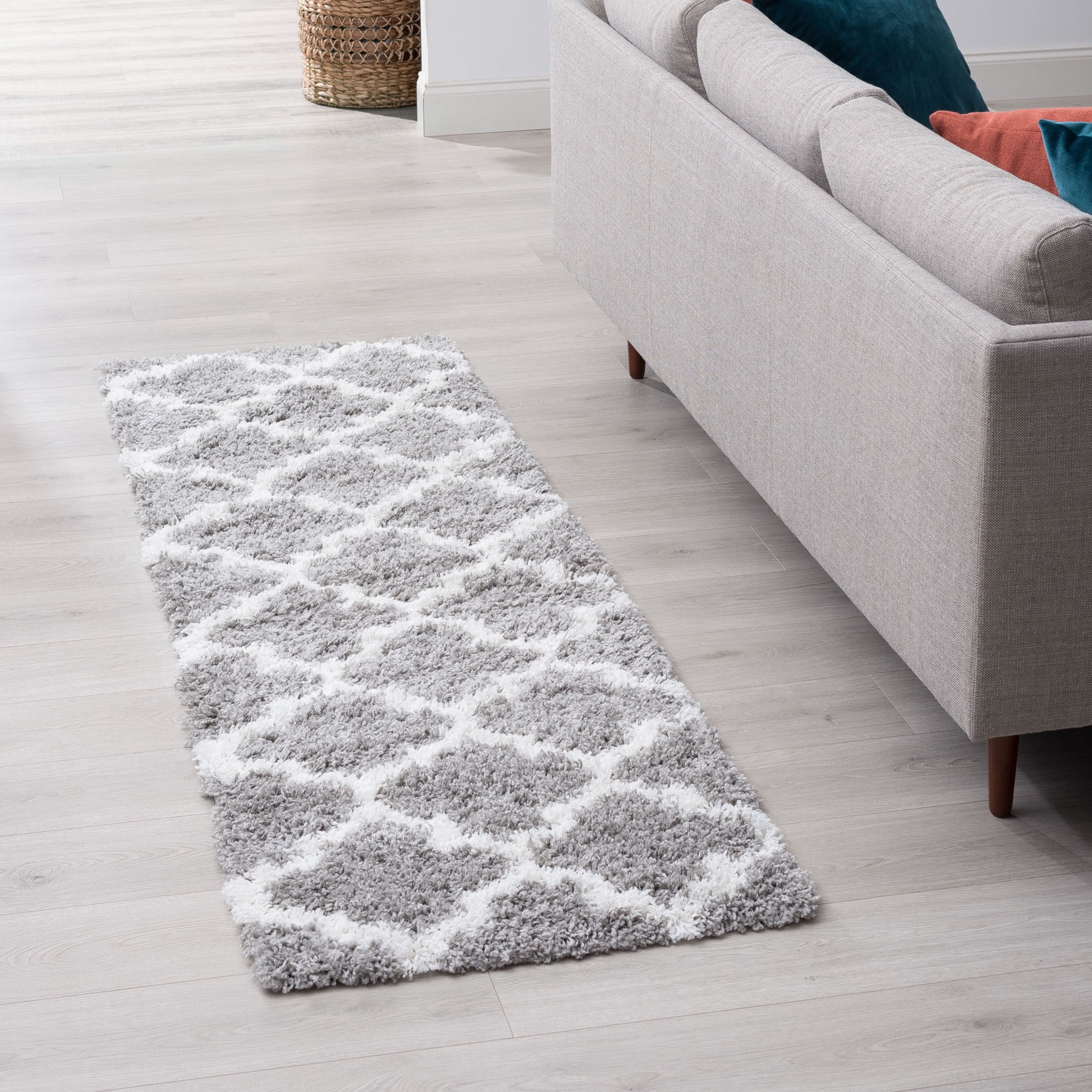 2x8 Modern Silver Runner Rugs for Hallway | Indoor Entry, Entryway, Walkway or Kitchen Rug 2'3'' x 7'3''