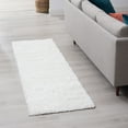 thumbnail image 1 of Jersey Shag Transitional Solid White Polypropylene Indoor Runner Rug, 2'x8' Rectangle, 1 of 8
