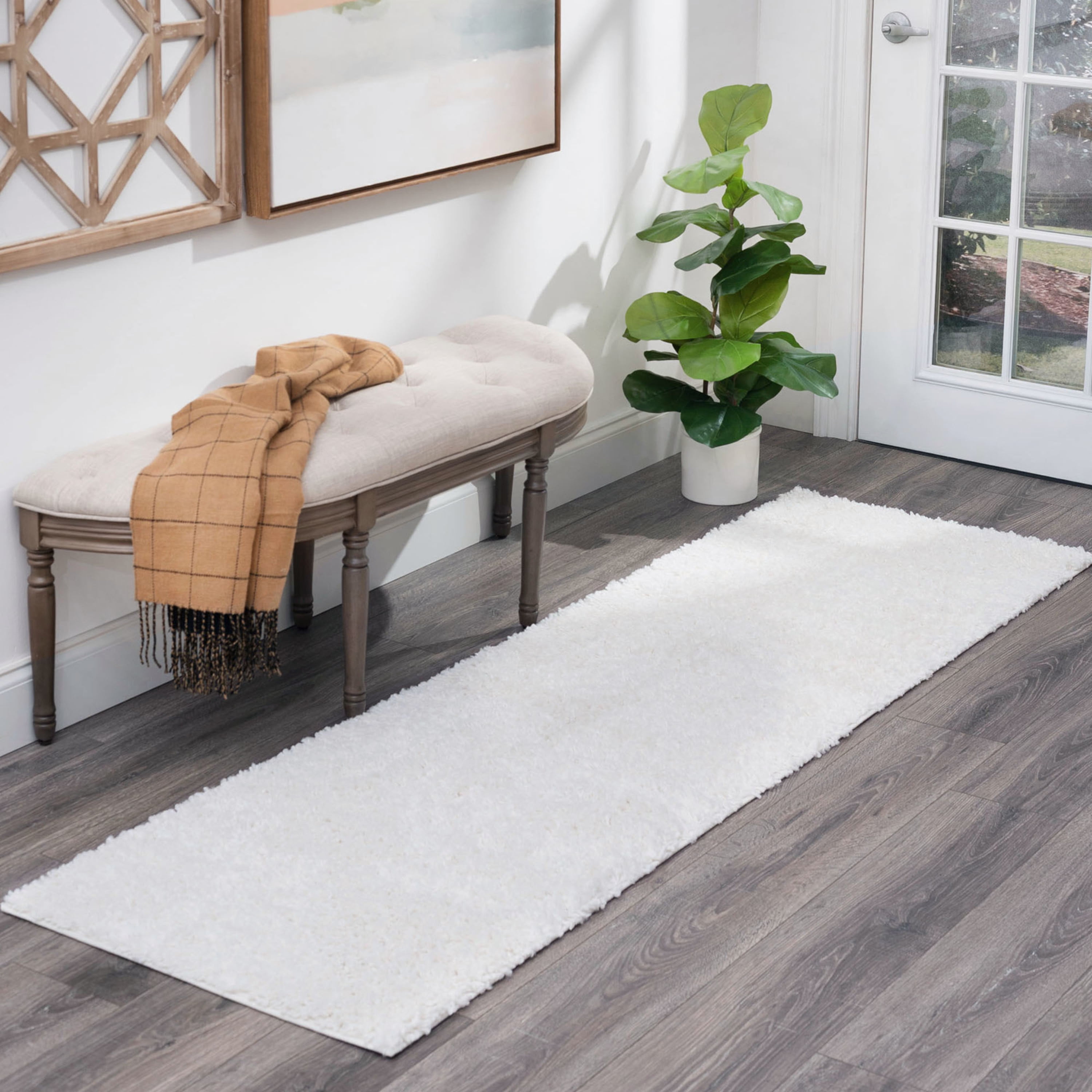 White runner rugs discount