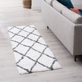 thumbnail image 1 of 2x8 Modern White Runner Rugs for Hallway | Indoor Entry, Entryway, Walkway or Kitchen Rug 2'3'' x 7'3'', 1 of 9