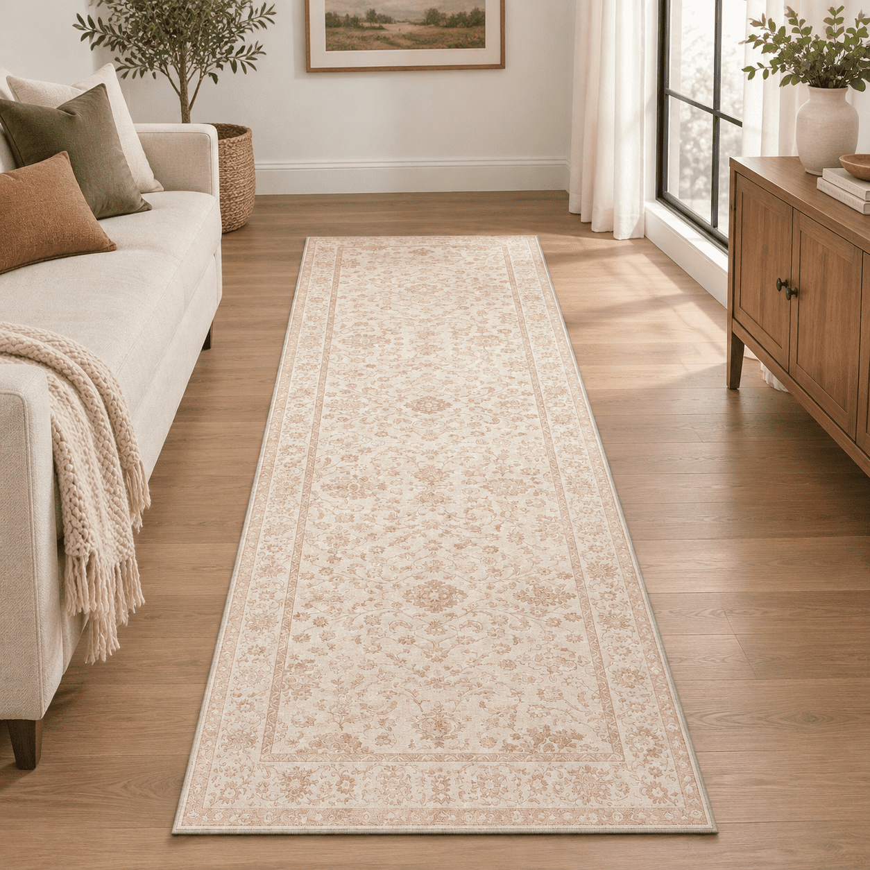 Neurtral Rug 2x8 Pink Washable Runner Rug Neutral Carpet - Walmart.com