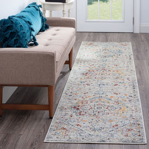 2x8 Traditional Cream Runner Rugs for Hallway | Indoor Entry, Entryway, Walkway or Kitchen Rug 2'3'' x 7'10''