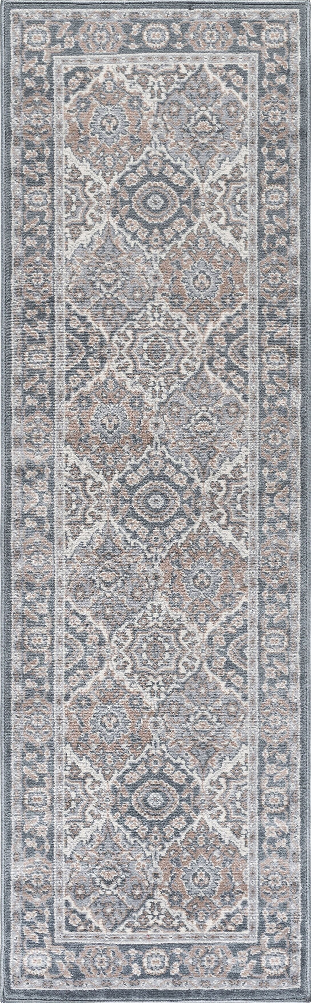 2x8 Traditional Gray Runner Rugs for Hallway Indoor Entry, Entryway