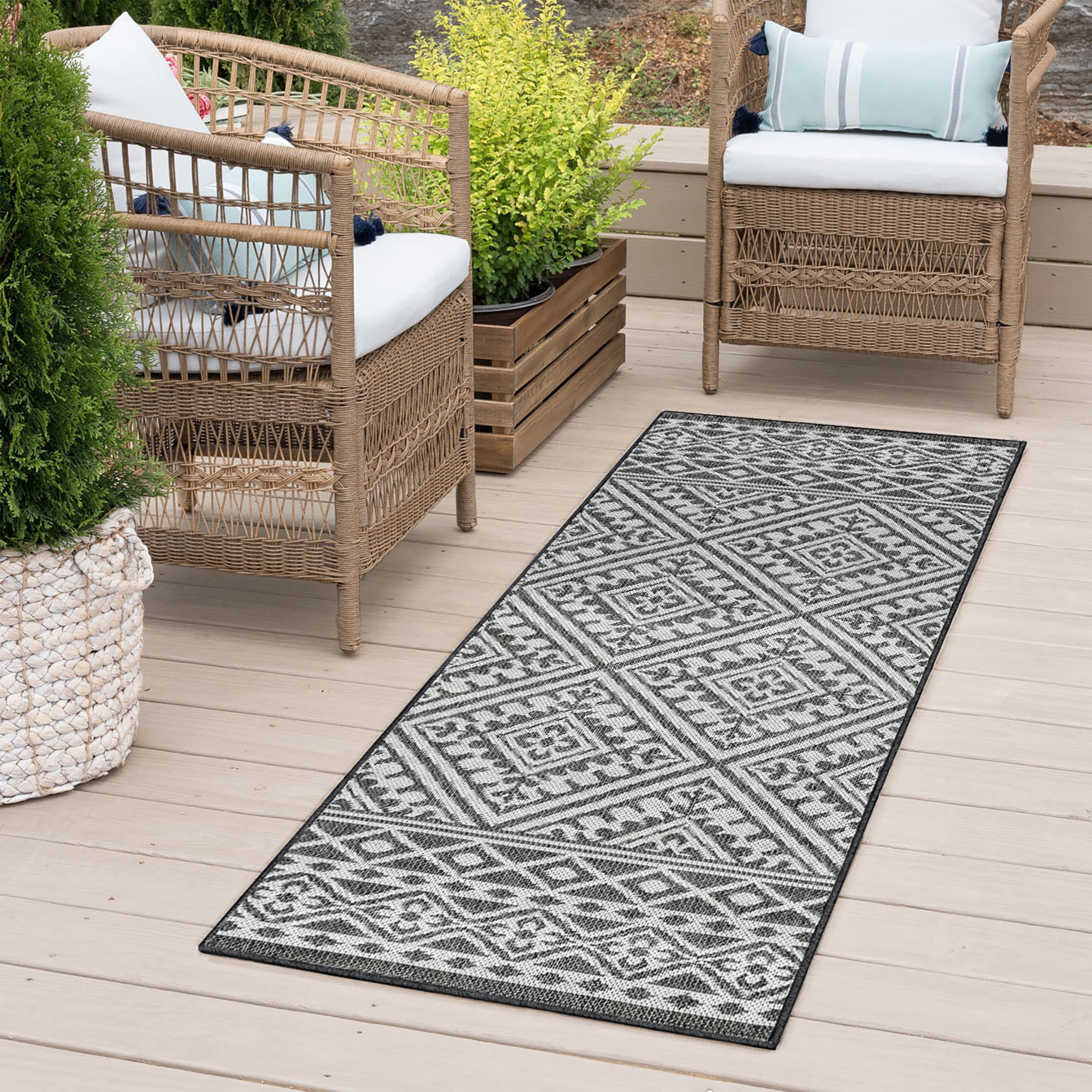 2x8 Water Resistant, Indoor Outdoor Runner Rugs for Patios, Hallway ...