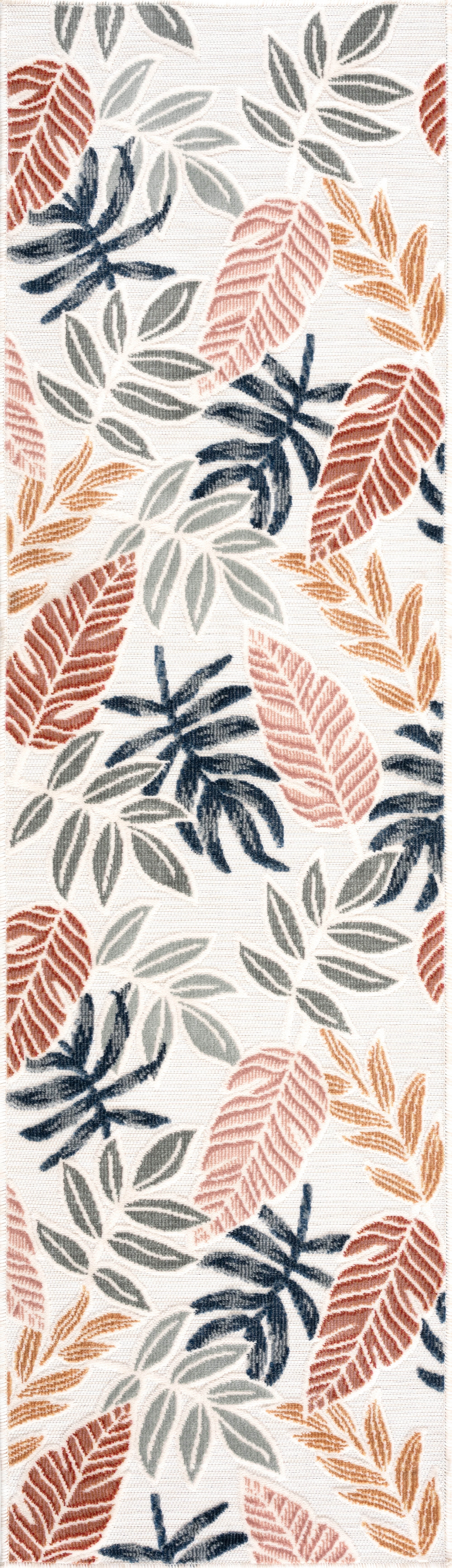 2x8 Water Resistant, Indoor Outdoor Runner Rugs for Patios, Hallway, Entryway, Deck, Porch, Balcony or Kitchen | Outside Area Rug for Patio | Multi-Color, Floral | Size: 2'2'' x 7'3''