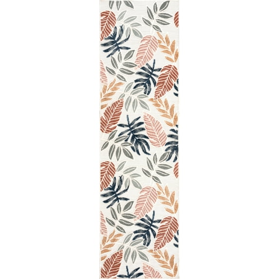 2x8 Water Resistant, Indoor Outdoor Runner Rugs for Patios, Hallway, Entryway, Deck, Porch, Balcony or Kitchen | Outside Area Rug for Patio | Multi-Color, Floral | Size: 2'2'' x 7'3''