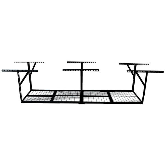2x8FT Overhead Garage Storage RackOrganization, Adjustable Ceiling Mounted Storage Racks, 22''-40" Ceiling Dropdown, 400 Lbs Loading Weight Capacity, Black