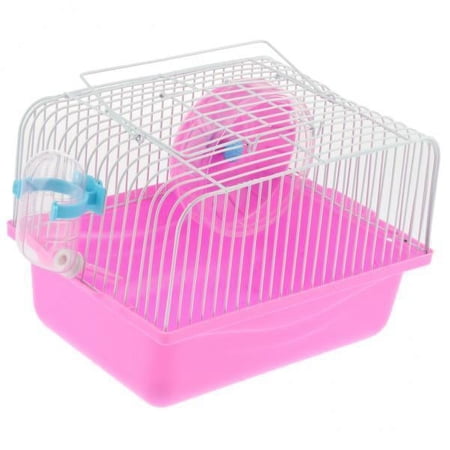 2xCaja De Transporte De Jaula Para Hámster Para Botella De Agua Con Rueda Giratoria Rosa