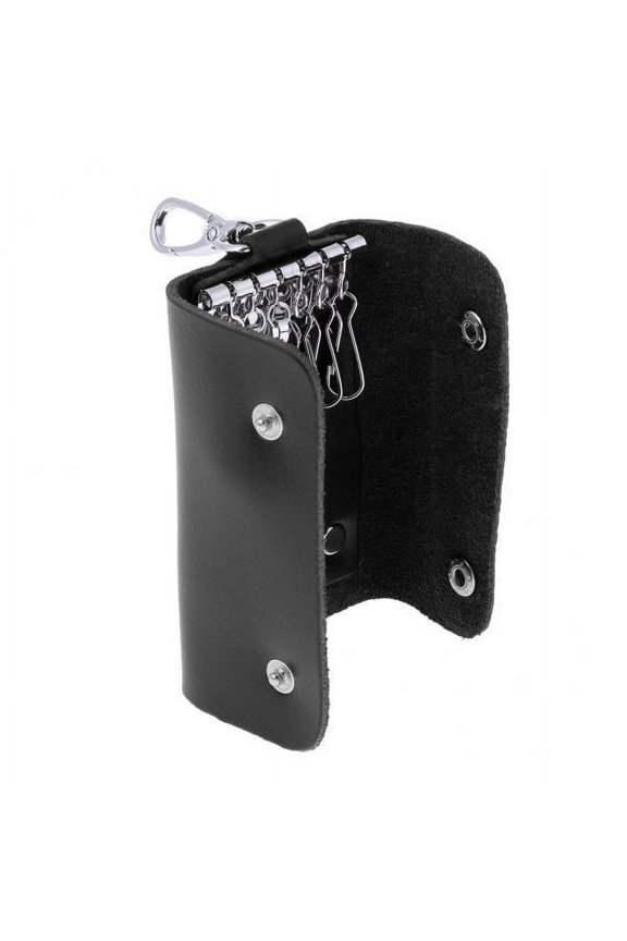 2xFashion Leather key pack Key Chain Key Holder Key Hook waist padlock bag black