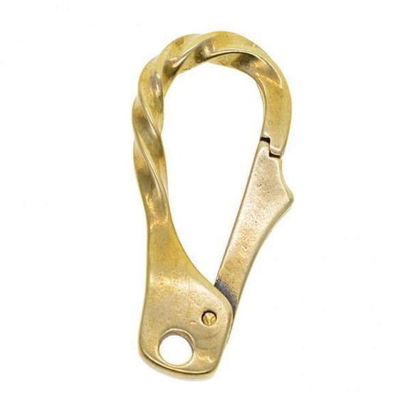2xHandmade Fine Brass Twisted Biker Snap Lobster Claw Clasps Hook Keychain DIY