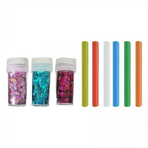2xSticky Ball Sequins Straws Rainbow Colors Embellishment for Party Favor