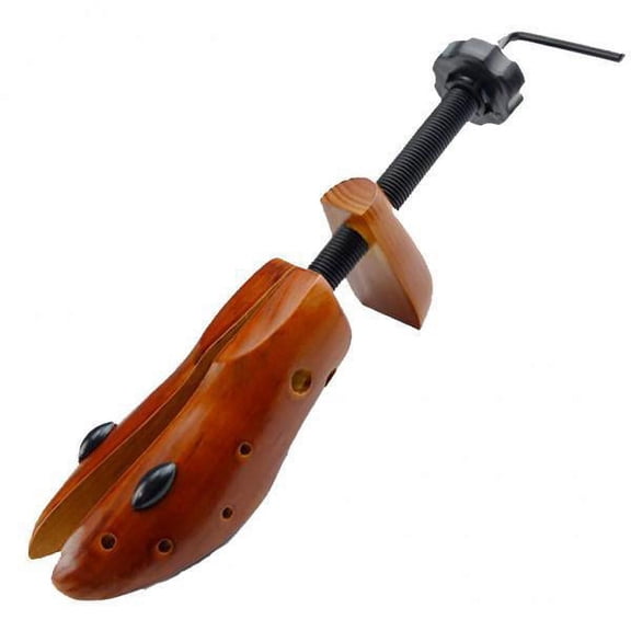 2xWood Shoe Stretcher Shoe Tree Adjustable Shoe Extender Shaper M(39-41)-Brown