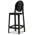 thumbnail image 1 of 2xhome 25" Seat Height Kitchen Barstool, Modern Ghost Accent Side Armless Counter Stool With Back, Black, Set of 1, 1 piece, 1 of 6