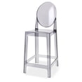 thumbnail image 1 of 2xhome 25" Seat Height Transparent Kitchen Barstool, Modern Ghost Accent Side Armless Counter Stool With Back, Smoke, Set of 1, 1 piece, 1 of 7