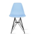 thumbnail image 1 of 2xhome Blue Desk Chair Mid Century Modern Industrial Contemporary Plastic Molded Shell Assembled Chair Black Chrome Base, Set of 1, 1 piece, 1 of 6